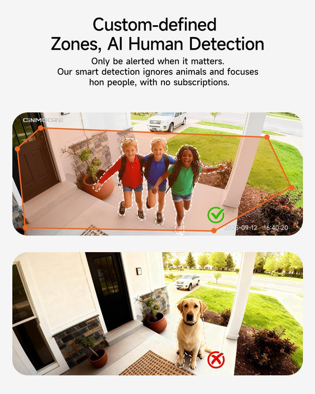 4 Pack 2.5K Security Camera Wireless Outdoor, 2.4G Wifi Battery Powered Outdoor gallery