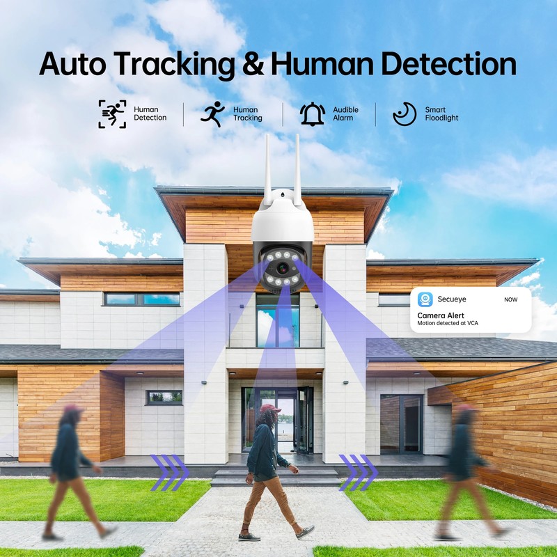 5MP WiFi PTZ Waterproof Camera Security Auto Tracking Night Vision CCTV HD Video gallery