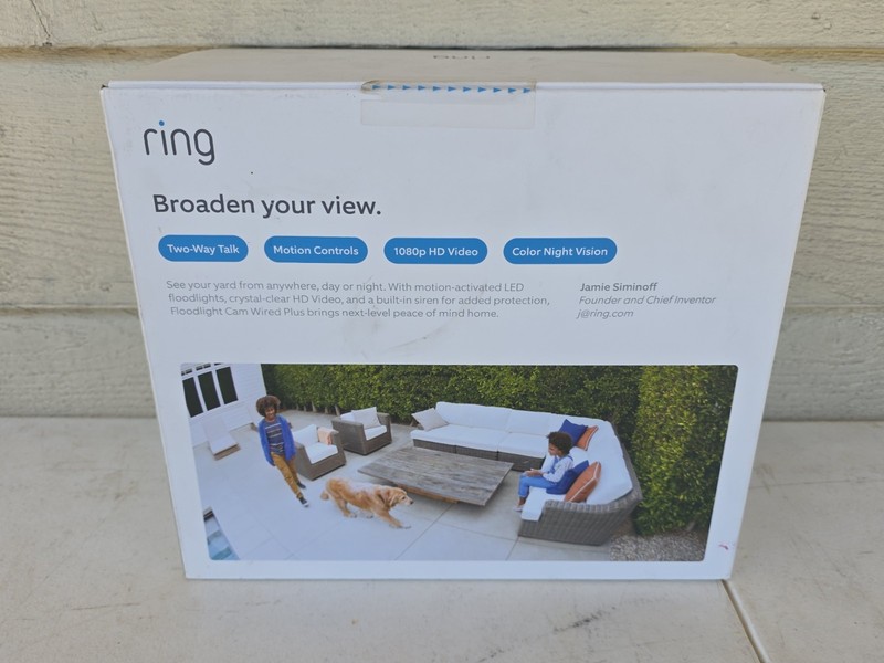 Ring Floodlight Cam Wired Plus Outdoor Wired Full Surveillance Camera Black New gallery
