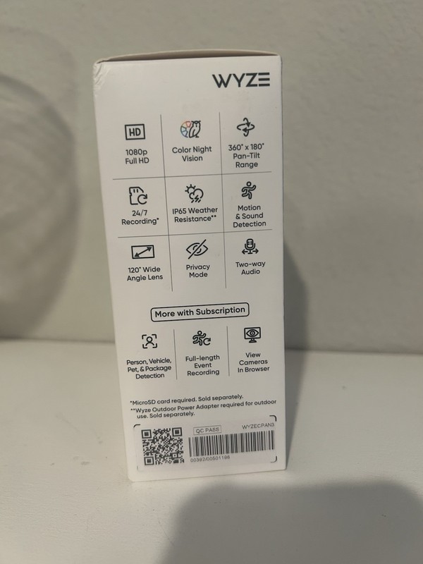 New Wyze Cam Pan White 32GB AND Mounting Brackets, 24/7 Recording, 1080p Full HD gallery