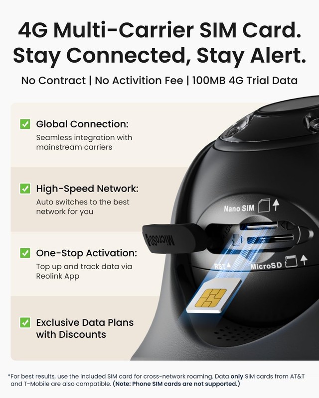 4K 4G Cellular Security Camera Wireless Outdoor, No WiFi 360 PT with 360 Auto... gallery
