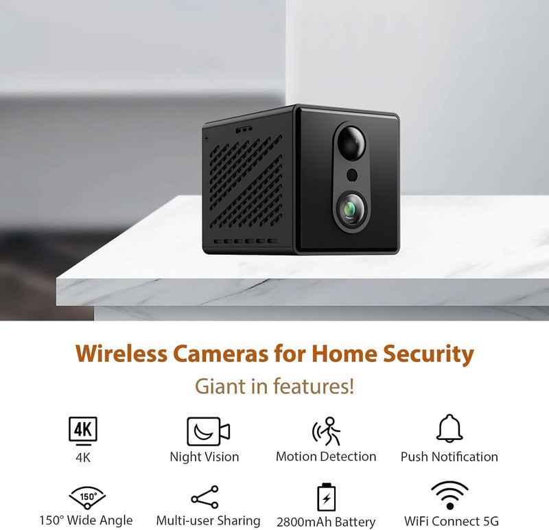 2026 5G Mini HD Security Camera - 100 Days Battery, Night Vision, Motion Detecti gallery
