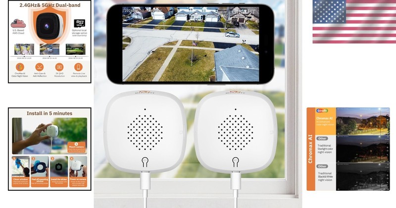 2-Pack ChroMax 3MP WiFi Window Cameras for Smart Home Security & Monitoring gallery
