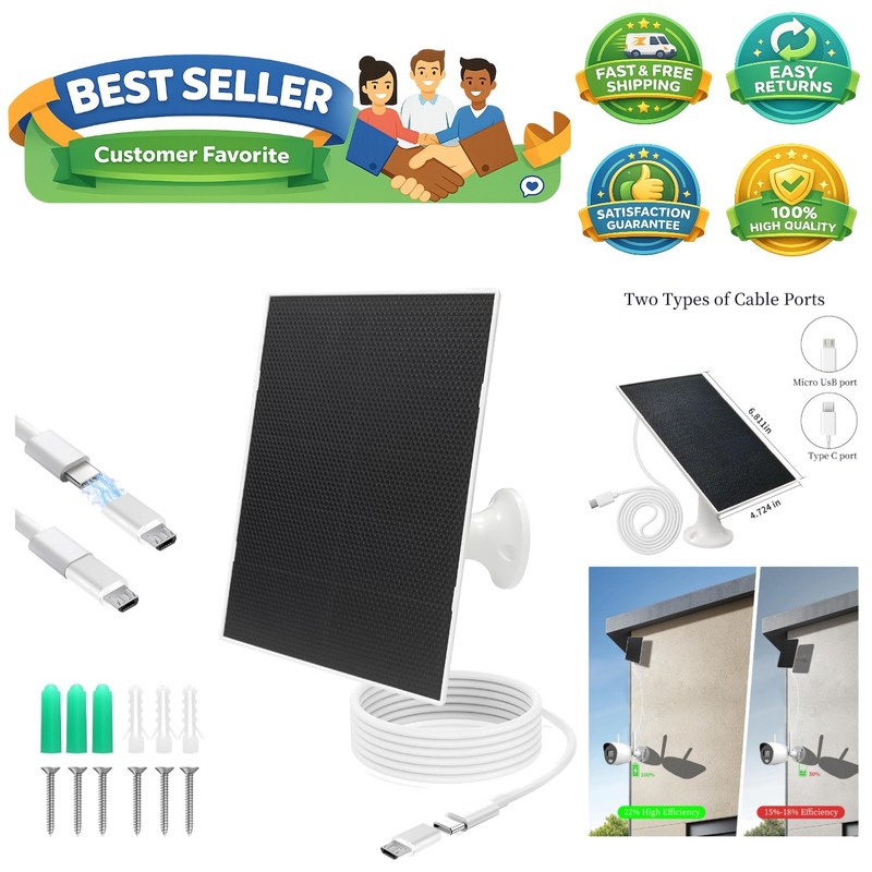 Waterproof Solar Panel for Rechargeable Camera Batteries – Easy Install