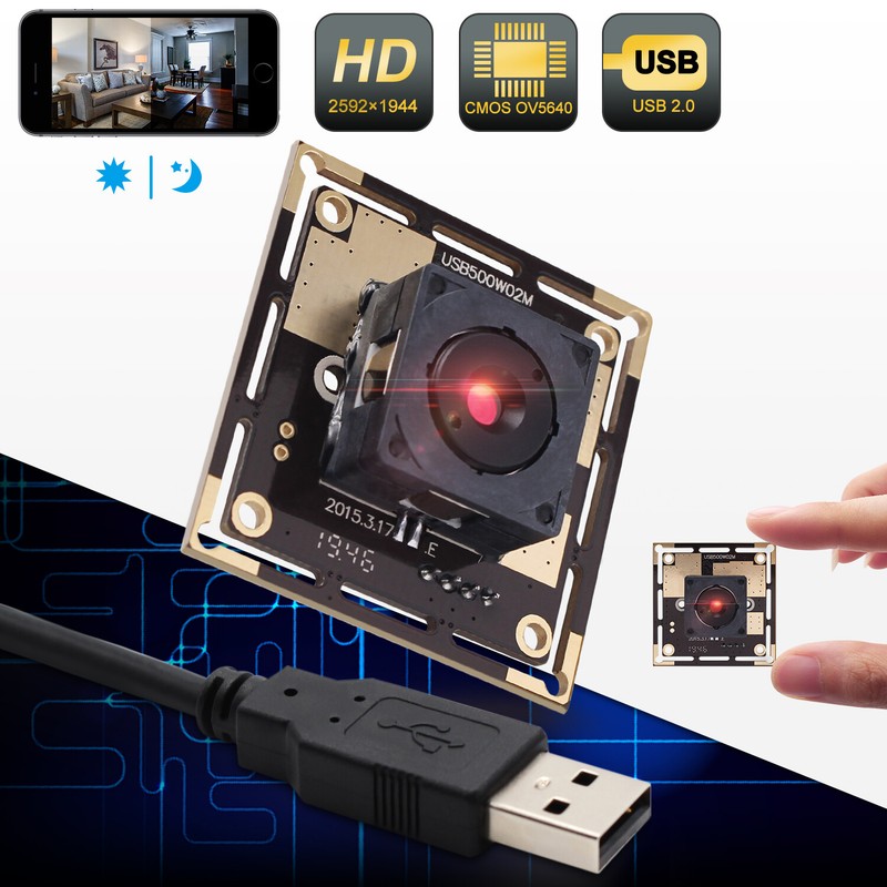 5MP USB Camera Module For Raspberry Pi OV5640 Webcam w/ 30Degree Autofocus Lens gallery