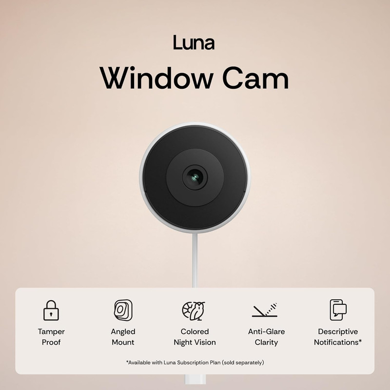 Luna 3MP 2K Window Camera, 2.4Ghz & 5Ghz Wifi6 Indoor Cameras for Home Security gallery