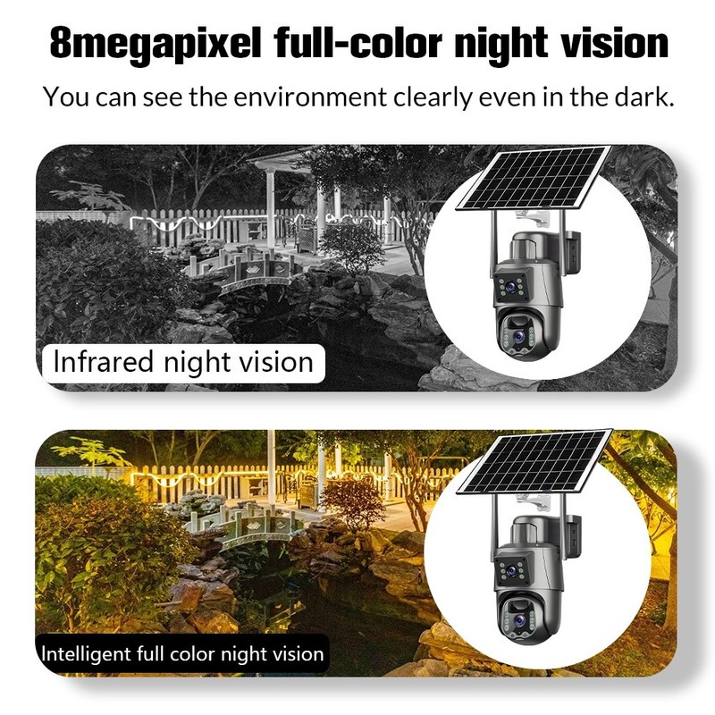 Camara De Seguridad 4K Solar WiFi Inalambricas Para Exterior Con Vision Nocturna gallery