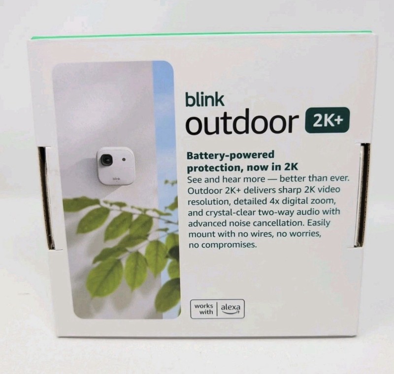 NEW: Blink Outdoor 2K+ Wireless Security Cameras 3 Camera System (White) SEALED gallery