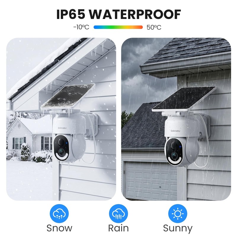 Wireless Outdoor Security Camera - 2K 360° Pan/Tilt, Wi-Fi, Solar Powered, Auto- gallery