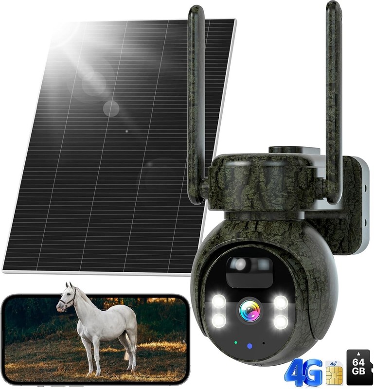 Solar Trail Cam Wireless Outdoor, 2k Color Night Vision, Without WiFi Need