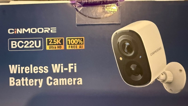 CINMOORE Wireless Wi-Fi Battery Camera BC22U 2.5K UHD Color Night Vision
