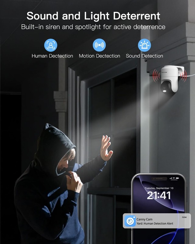 Camara De Seguridad Giratoria Với Deteccion IA Y Seguimiento Estilo Lujo gallery