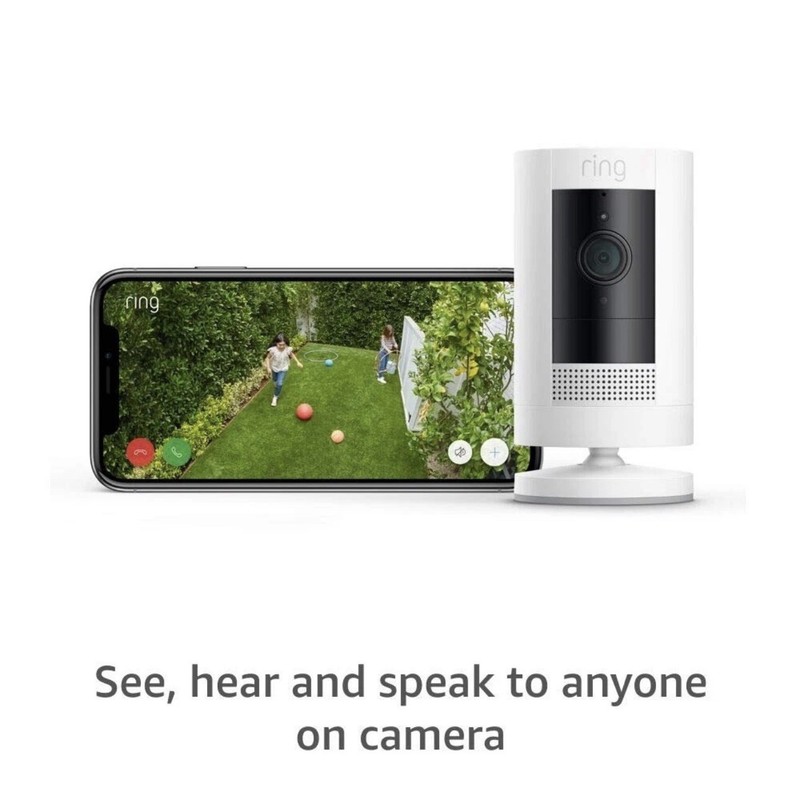Ring Stick Up Cam Indoor/Outdoor 1080p WiFi battery Security Camera White 3rd gallery