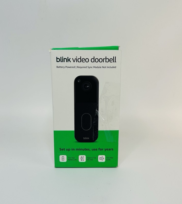 Blink Video Doorbell Battery Powered Head-to-Toe HD View – Black – *NEW SEALED*