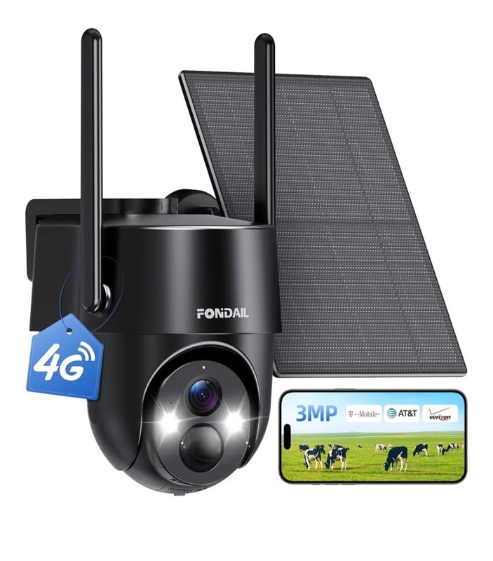 4G LTE Cellular Solar Security Camera Wireless Outdoor, No WiFi Solar Powered…
