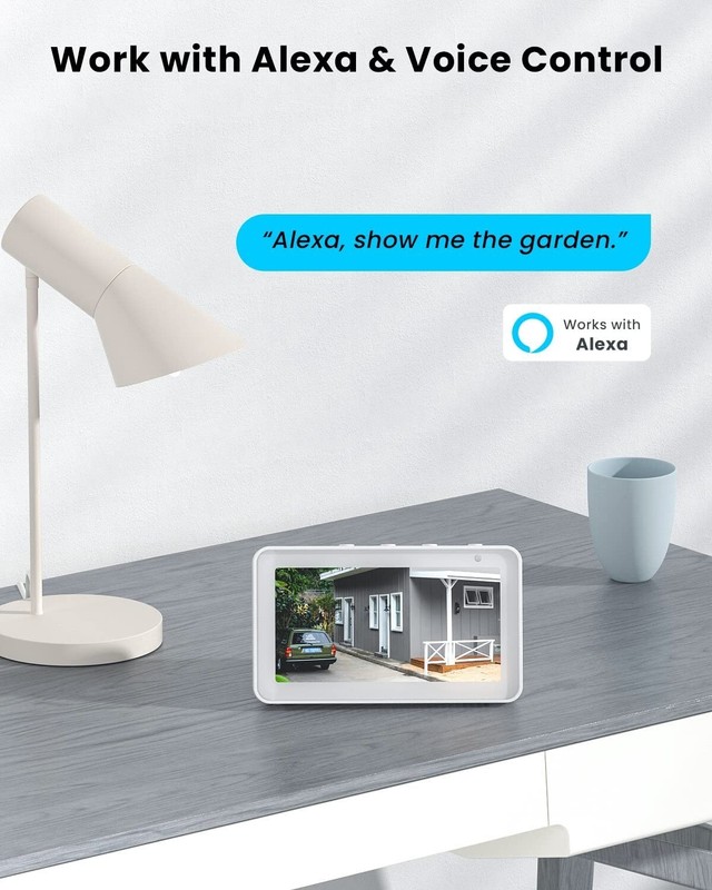 2PCS ieGeek Outdoor Wireless Solar Security Camera 2K Home WiFi Battery CCTV Cam gallery