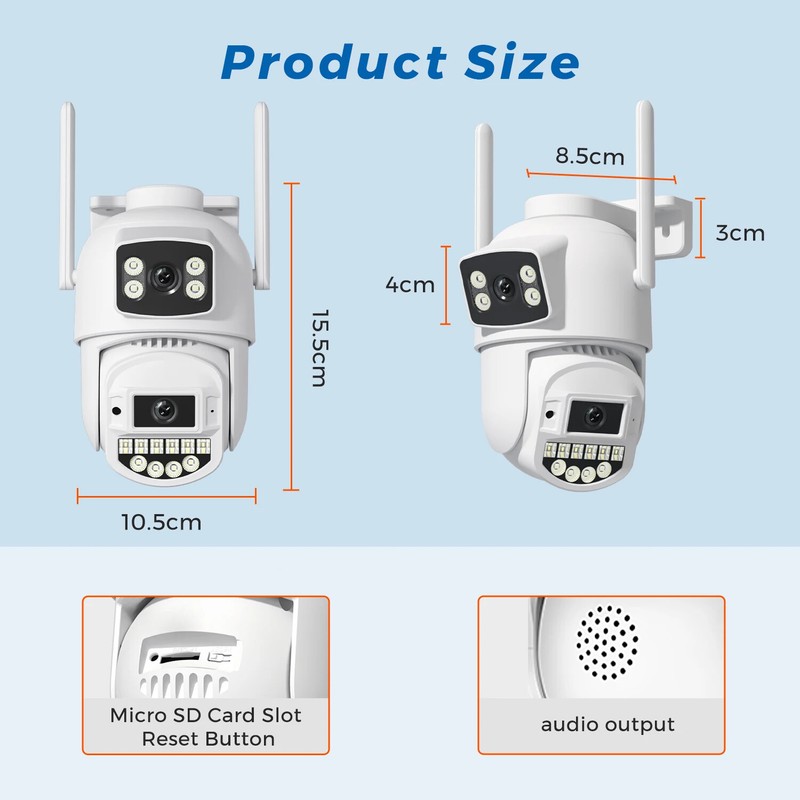 10MP PTZ Wifi IP Camera Dual Lens AI Human Detect ONVIF Surveillance CCTV Camera gallery