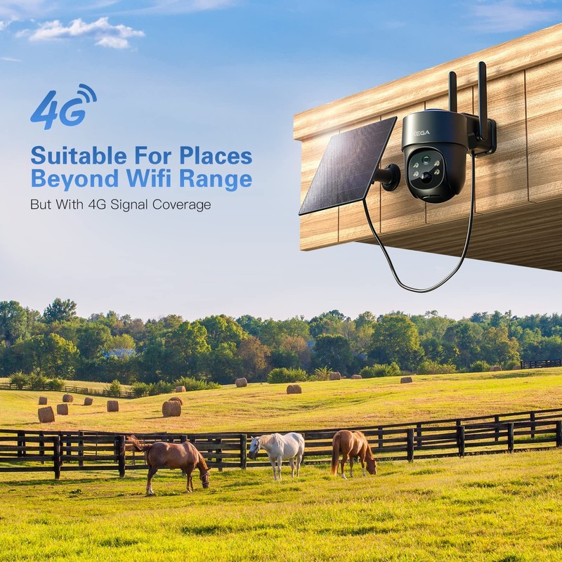 4G LTE Cellular Security Camera Solar with SIM Card,Wireless Outdoor No WiFi ... gallery