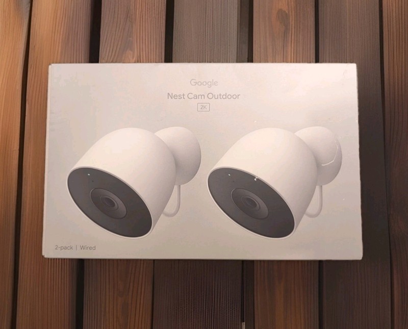 Google Nest Cam Outdoor Wired 2nd gen 1440p Video w/ Gemini 2-Pack Snow SEALED