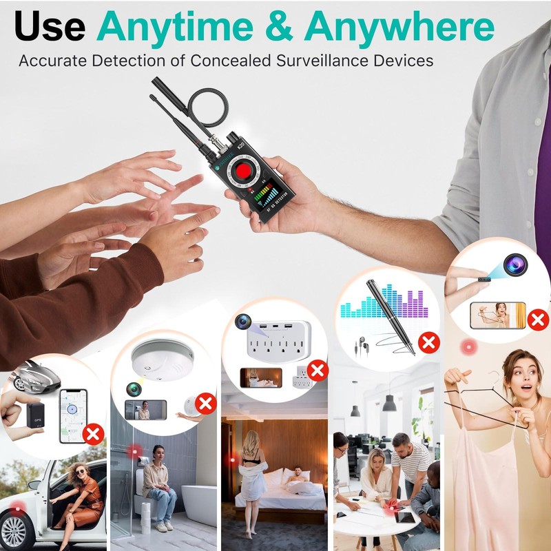 JMDHKK Hidden Camera Detector, Bug GPS Tracker Detector – RF Camera Finder fo... gallery