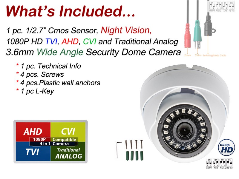 HD TVI AHD CVI 1080P Security Camera Analog Day Night Vision Outdoor Weatherprof gallery
