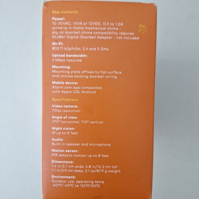 Slim Line 2 Doorbell Camera Alarm.com ADC-VDB105X New Open Box gallery