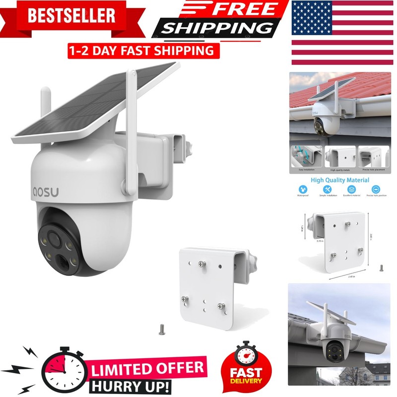 Gutter Mount for AOSU Solar Security Cameras Outdoor WirelessSolarCam D1 Clas…