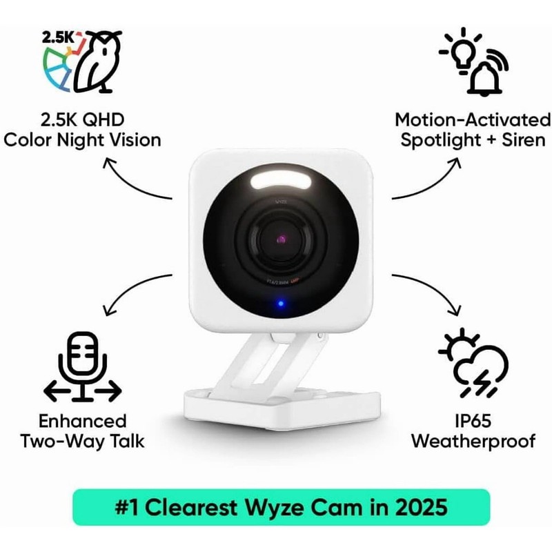 Cam V4 2.5K QHD Smart Home WiFi Security Camera Indoor/Outdoor, Motion Detection gallery