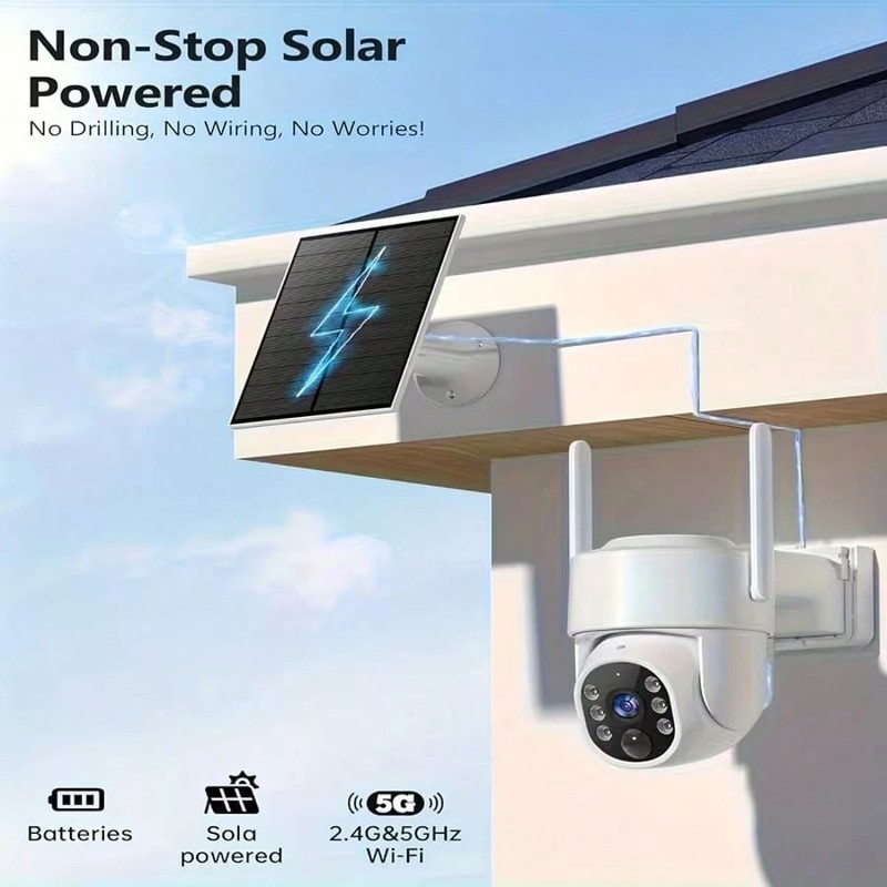 5G WiFi LTE Solar Security Camera 4MP PIR Motion Night Vision Outdoor IP66 gallery