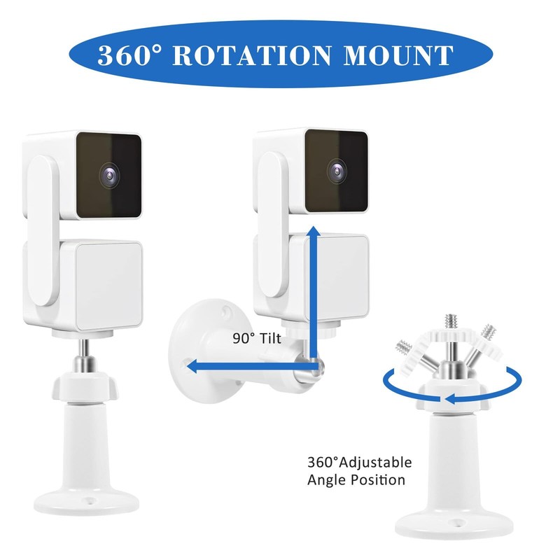 Dual Pack Wall Mount For Wyze Cam Pan V3 Allangle Swivel & Tilt Adjustable Brack gallery