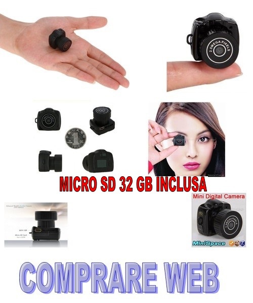 DIGITAL CAMERA + SD 32GB MINI PHOTO VIDEO CAMERA Y2000 CAMCORDER DV