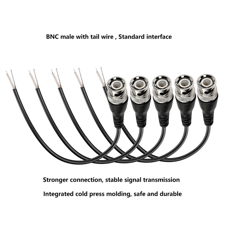 MEIRIYFA BNC Pigtail Cable Bare Wire, Male Coaxial Male, Black gallery