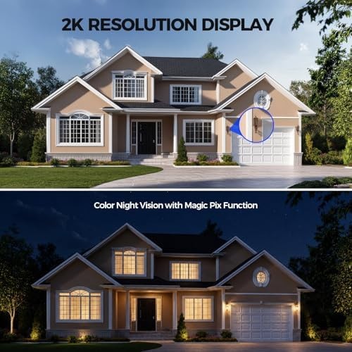 AlkiVision Solar Security Cameras Wireless Outdoor - 2K Night Color Vision Ca... gallery