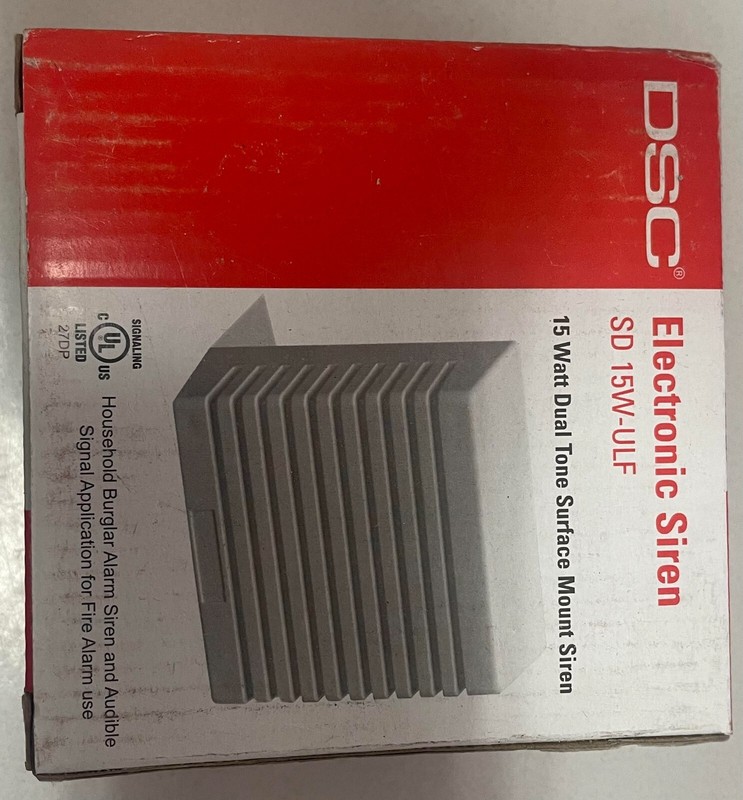 DSC Electronic Siren – SD 15W-ULF – 15 Watt Dual Tone Surface Mount Siren