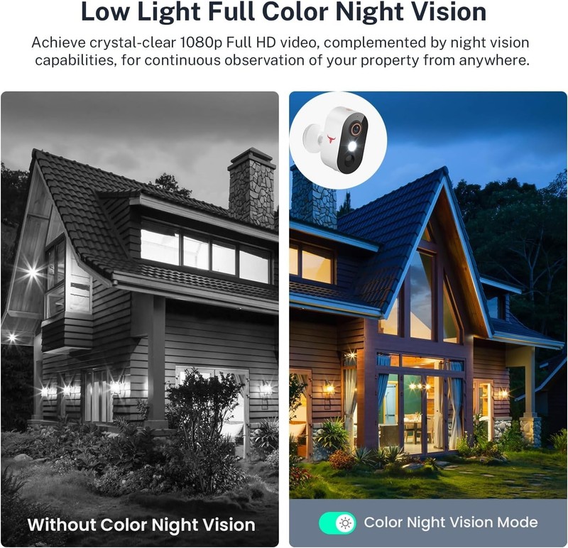 1080p Wireless Security Camera with AI Human Detection, Night Vision, 2-Way Talk gallery
