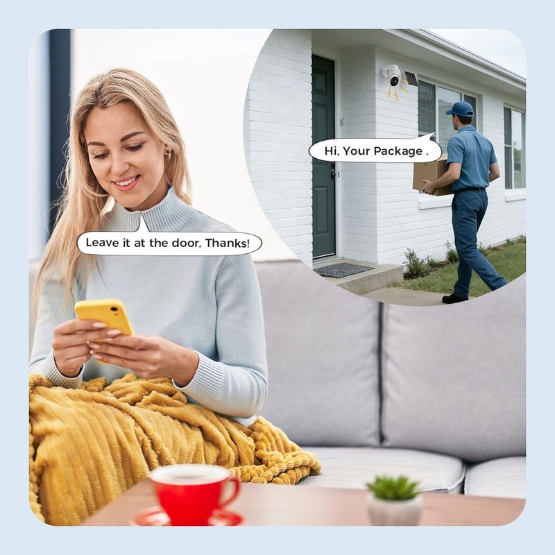 2 Pack Solar PTZ Security Camera Outdoor WiFi 3MP 2-Way Audio Pan Tilt Camera gallery