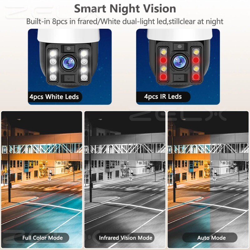 4MP 2K IP Camera Outdoor WiFi HD CCTV Security Cam AI Auto Tracking Surveillance gallery