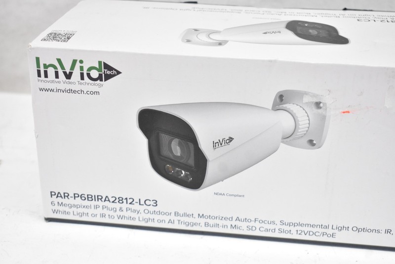 InVid Tech Bullet IP Camera White PAR-P6BIRA2812-LC3 Wired 6MP Outdoor PoE gallery