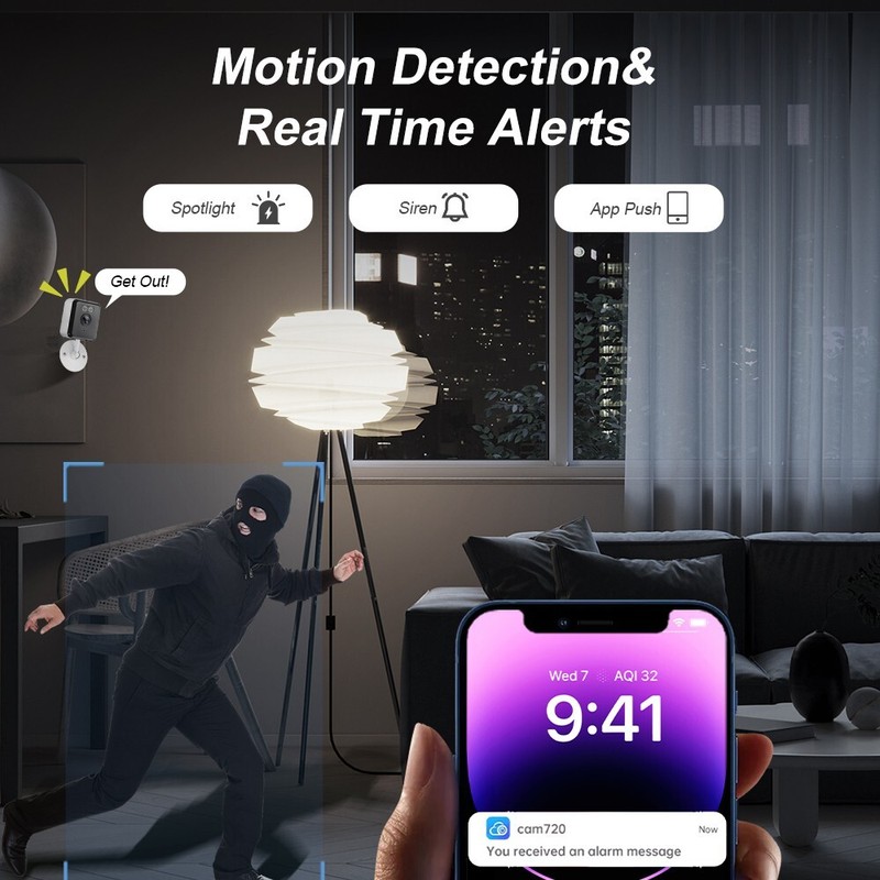 7PCS Security Home Camera 3MP WiFi Color Night Vision Indoor IP 2-Way Audio gallery
