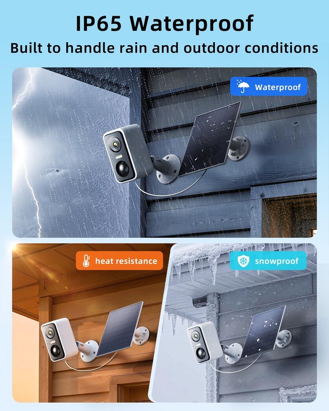 3MP Super HD Wireless Outdoor,Solar Powered WiFi Cameras for Home with AI Mot... gallery