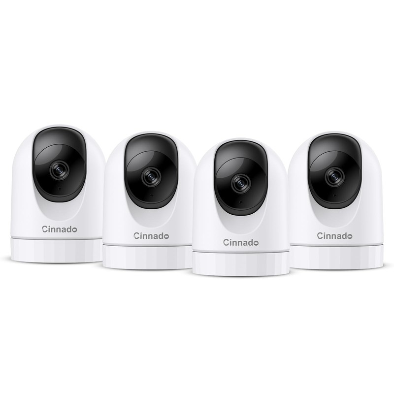 Cinnado 4-Pack D1 2K Smart Indoor Security Cameras WiFi, Night Vision