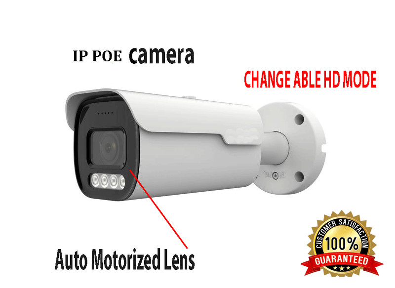 8MP IP 2.7-13.5m Motorized Lens Camera H.265+ PoE H.264+Security Camera