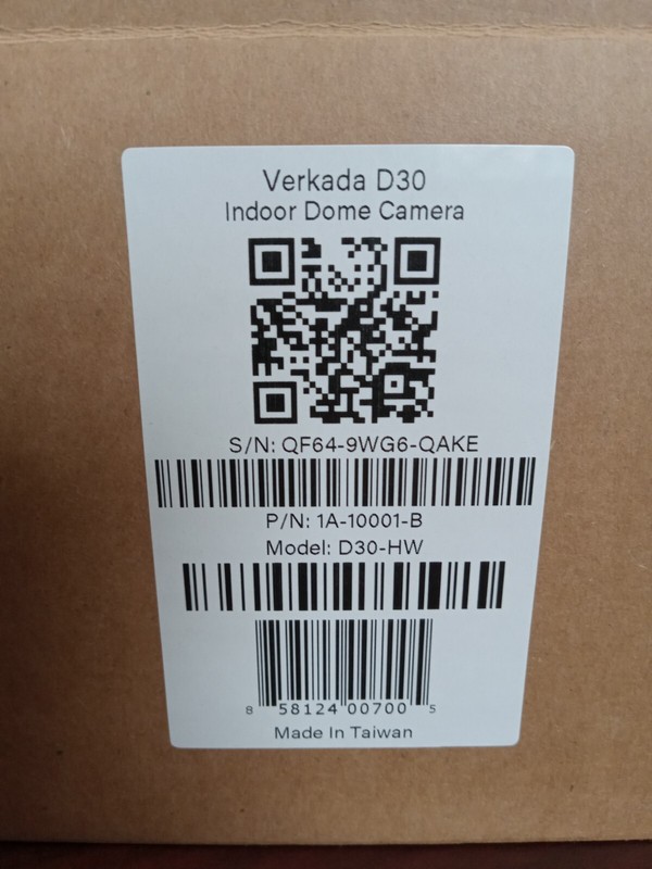 Verkada D30-HW-P/N 1A-10001-B Indoor Dome Camera- Brand New gallery