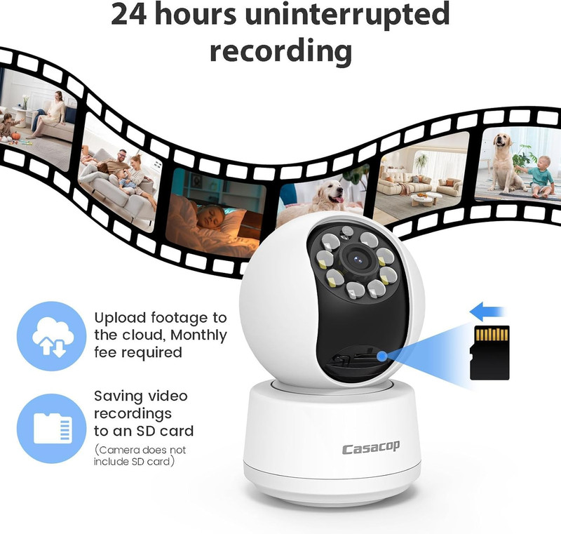 Smart Security Camera, 1080P Home Security Camera, Pan & Tilt 2.4Ghz Indoor IP C gallery