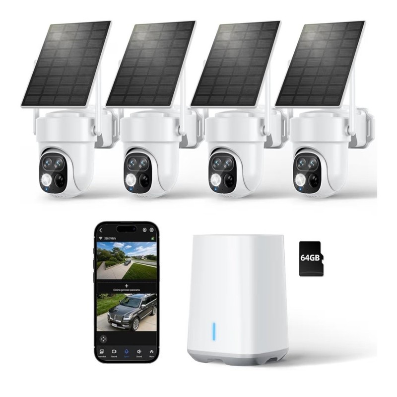 SV3C Security Cameras Wireless Outdoor, 2K Dual Lens Camera for Home Security wi