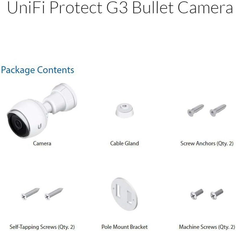 Unifi G4 Series UVC-G4-BULLET 4MP Outdoor Bullet Camera with Infrared (3-Pack) gallery