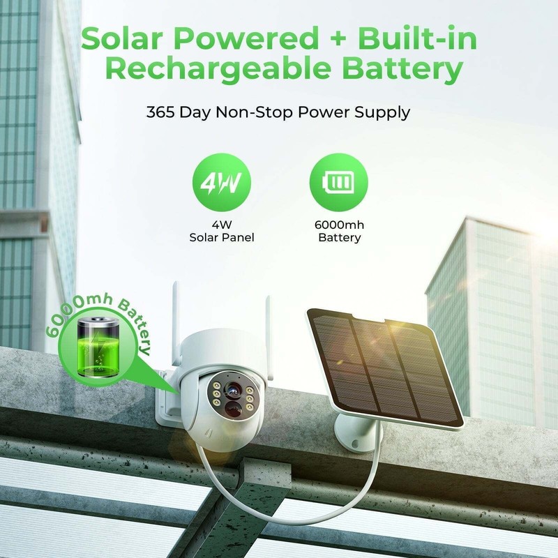 Solar Security Camera Wireless Outdoor with 10" Monitor NVR System Night Vision gallery