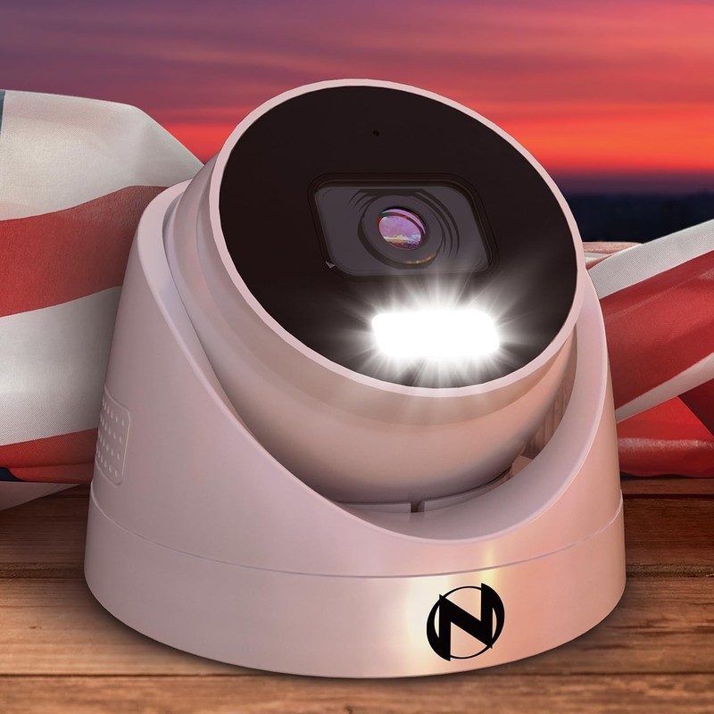 Add On Wired IP 12MP Deterrence Camera with 2-Way Audio - White gallery