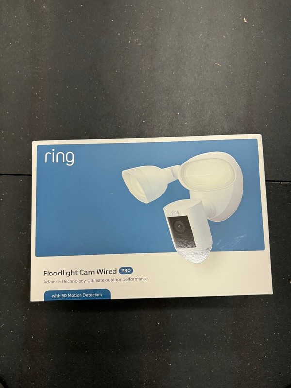 Ring Floodlight Cam Wired Pro with Bird’s Eye View & 3D Motion Detection NIB