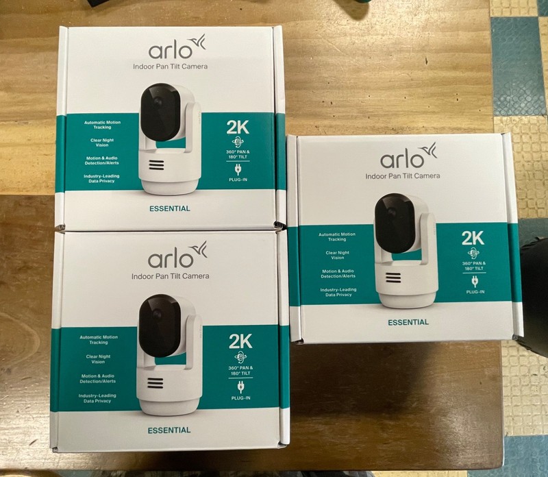 Arlo Indoor 2K Pan Tilt Pet Camera Plug-In 360° Pan 180° Tilt THREE PACK